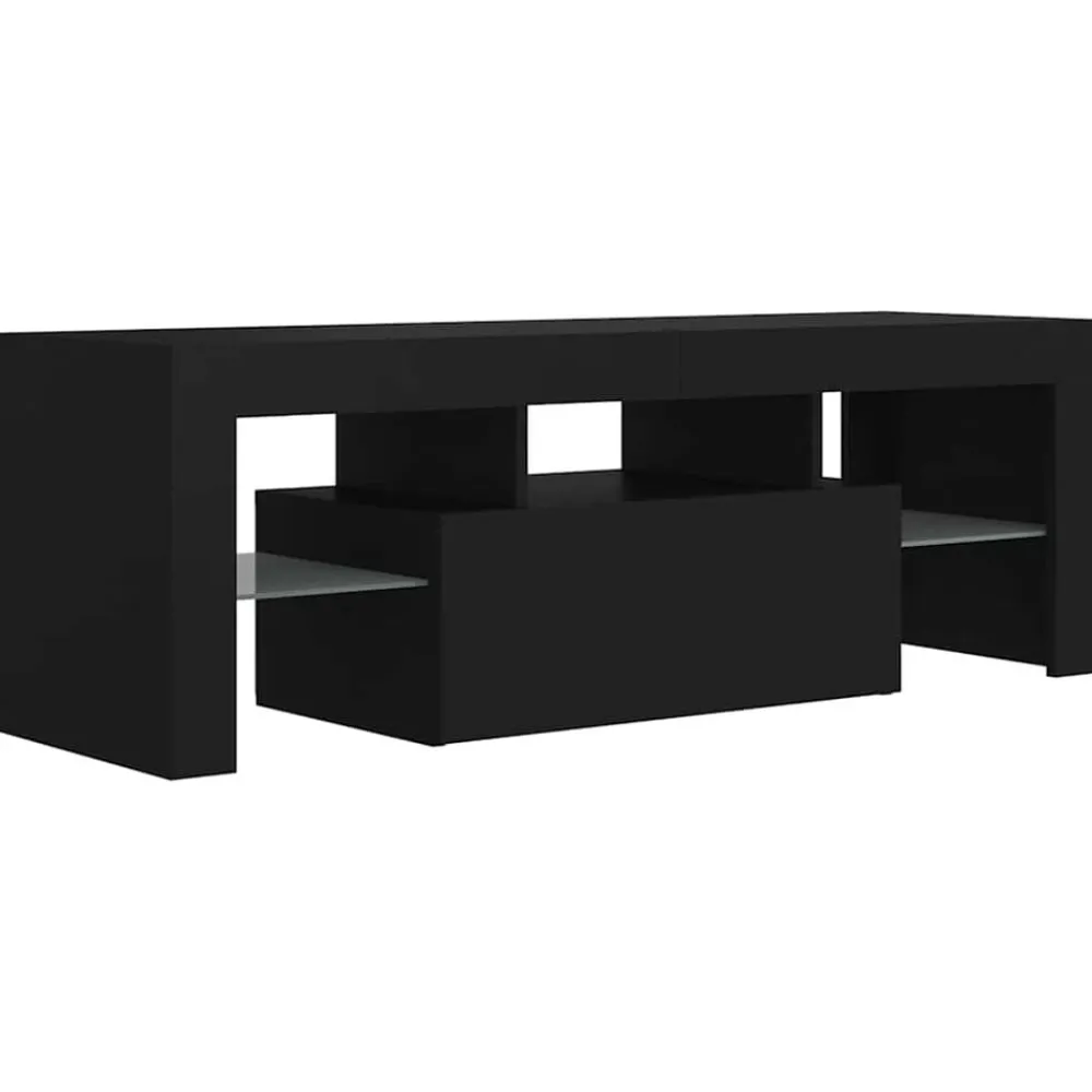 vidaXL Mueble de TV con luces LED 120x35x40 cm Negro Clearance