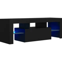 vidaXL Mueble de TV con luces LED 120x35x40 cm Negro Clearance