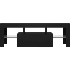 vidaXL Mueble de TV con luces LED 120x35x40 cm Negro Clearance
