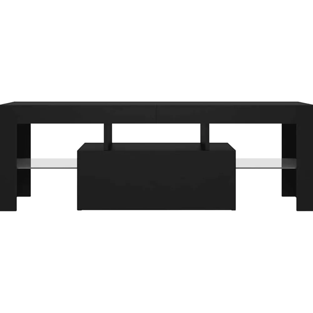 vidaXL Mueble de TV con luces LED 120x35x40 cm Negro Clearance