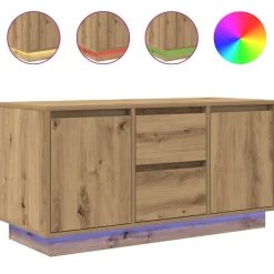 vidaXL Mueble de TV con luces LED roble artesanal 100x41x50 cm Roble artisan