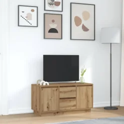 vidaXL Mueble de TV con luces LED roble artesanal 100x41x50 cm Roble artisan