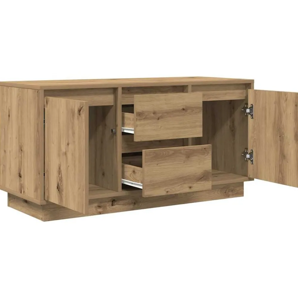 vidaXL Mueble de TV con luces LED roble artesanal 100x41x50 cm Roble artisan
