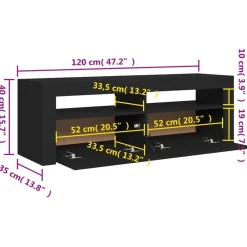 vidaXL Muebles Tv-Mueble de TV con luces LED 120x35x40 cm