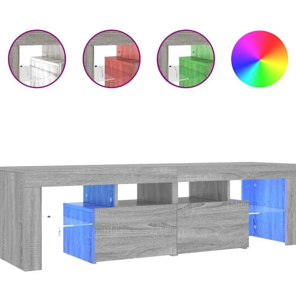 vidaXL Muebles Tv-Mueble de TV con luces LED 140x36,5x40 cm