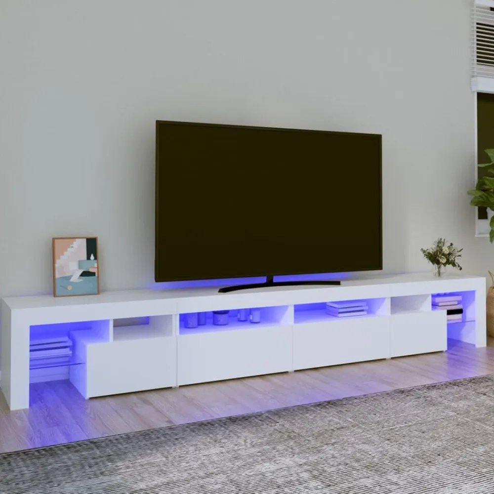 vidaXL Muebles Tv-Mueble de TV con luces LED 260x36,5x40 cm