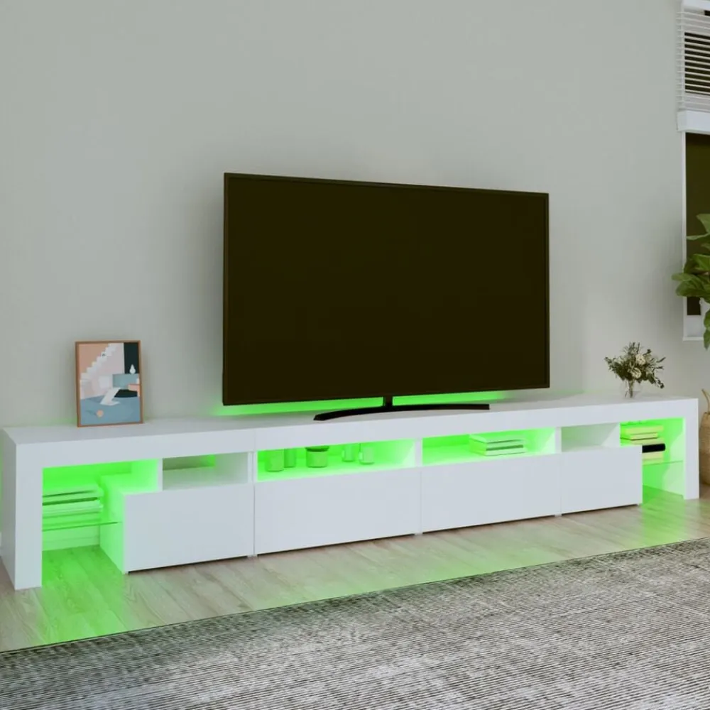 vidaXL Muebles Tv-Mueble de TV con luces LED 260x36,5x40 cm