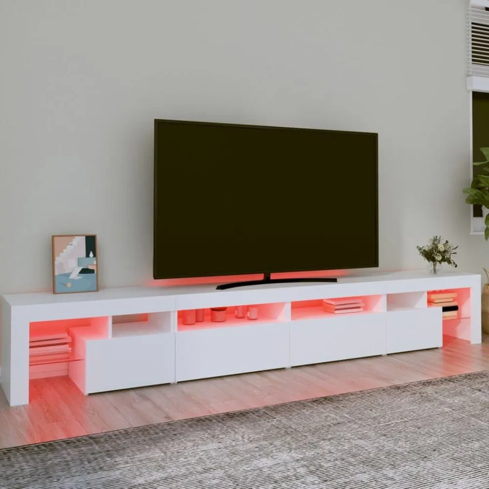 vidaXL Muebles Tv-Mueble de TV con luces LED 260x36,5x40 cm
