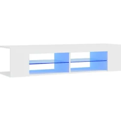 vidaXL Mueble de TV con luces LED 135x39x30 cm Blanco Hot