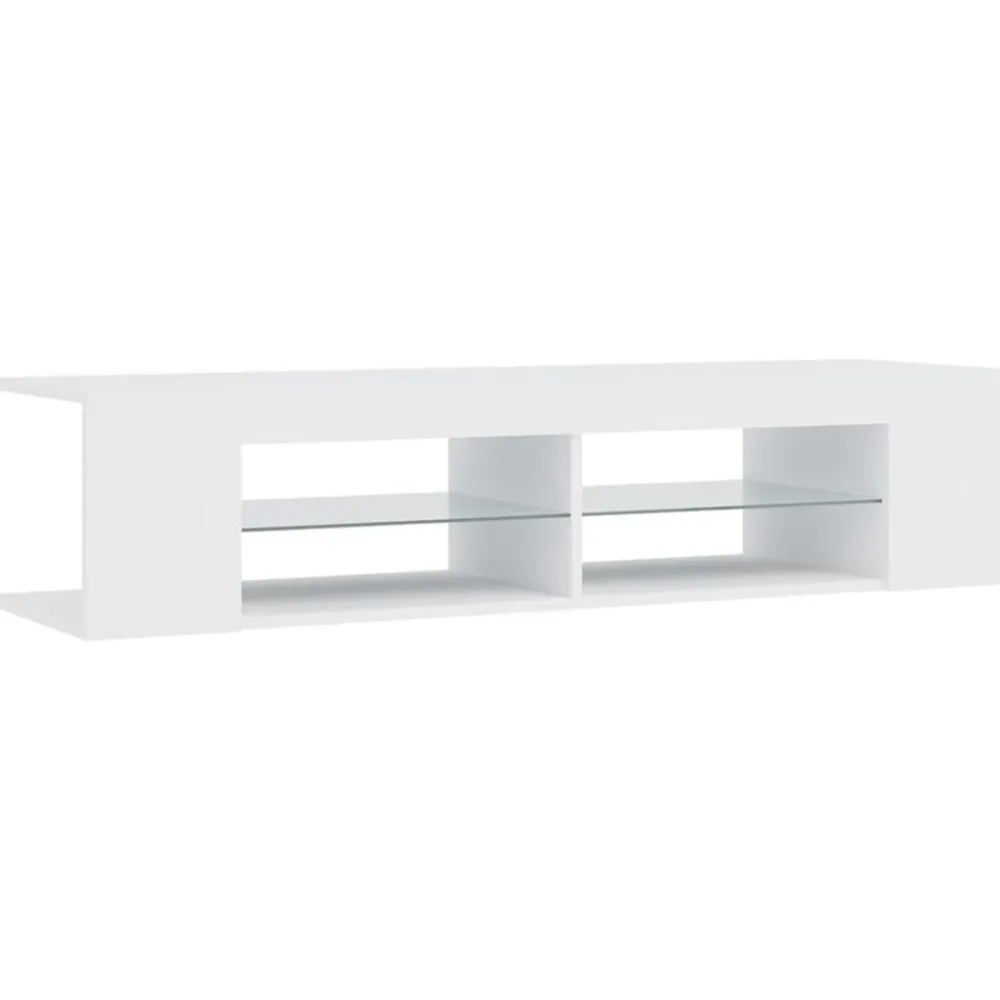 vidaXL Mueble de TV con luces LED 135x39x30 cm Blanco Hot