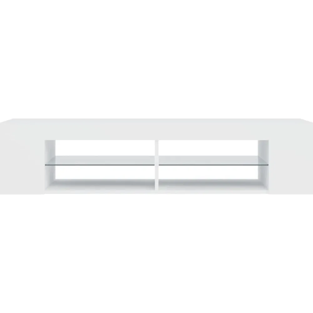 vidaXL Mueble de TV con luces LED 135x39x30 cm Blanco Hot