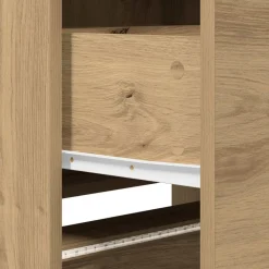 vidaXL Muebles Tv-Mueble de TV con LED con cajón Roble artesanal 165 x 34 x 40 cm