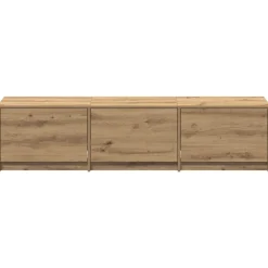 vidaXL Muebles Tv-Mueble de TV con LED con cajón Roble artesanal 165 x 34 x 40 cm