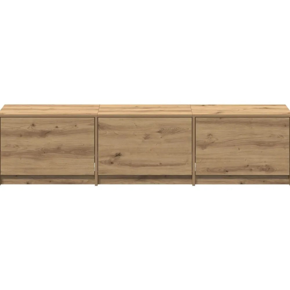 vidaXL Muebles Tv-Mueble de TV con LED con cajón Roble artesanal 165 x 34 x 40 cm