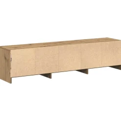 vidaXL Muebles Tv-Mueble de TV con LED con cajón Roble artesanal 165 x 34 x 40 cm