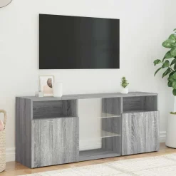 vidaXL Mueble de TV con luces LED 120x30x50 cm Gris sonoma