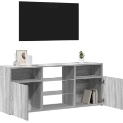 vidaXL Mueble de TV con luces LED 120x30x50 cm Gris sonoma