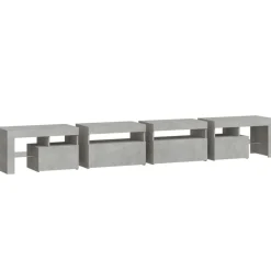 vidaXL Mueble de TV con luces LED gris hormigón 260x36,5x40 cm Gris hormigón Discount