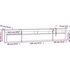 vidaXL Mueble de TV con luces LED color 240x35x40 cm Roble ahumado Discount