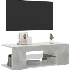 vidaXL Mueble de TV con luces LED gris hormigón 90x39x30 cm Gris hormigón Sale