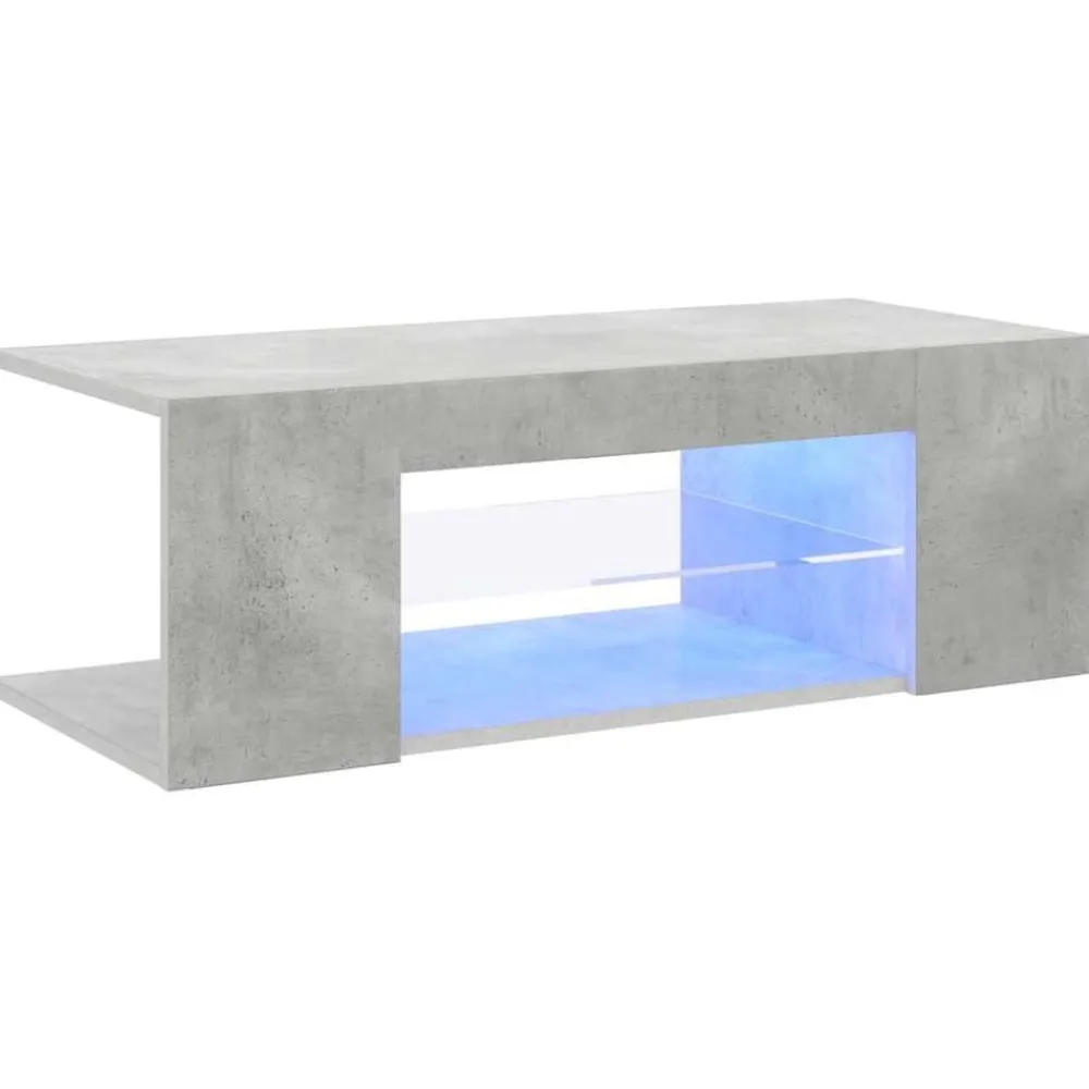 vidaXL Mueble de TV con luces LED gris hormigón 90x39x30 cm Gris hormigón Sale