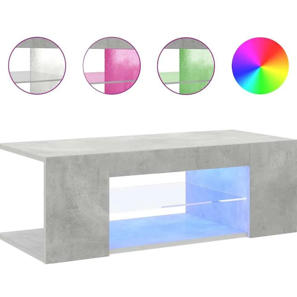 vidaXL Mueble de TV con luces LED gris hormigón 90x39x30 cm Gris hormigón Sale