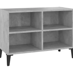vidaXL Muebles Tv-Mueble de TV con patas metal gris hormigón 69,5x30x50 cm