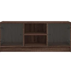 vidaXL Mueble de TV con puertas de vidrio marrón roble 102x37x42 cm Marr&oacute;n roble Hot