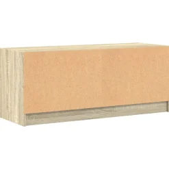 vidaXL Mueble de TV con puertas de vidrio 102x37x42 cm Roble Sonoma Discount
