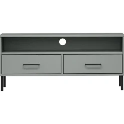 vidaXL Muebles Tv-Mueble de TV con patas de metal OSLO madera maciza pino