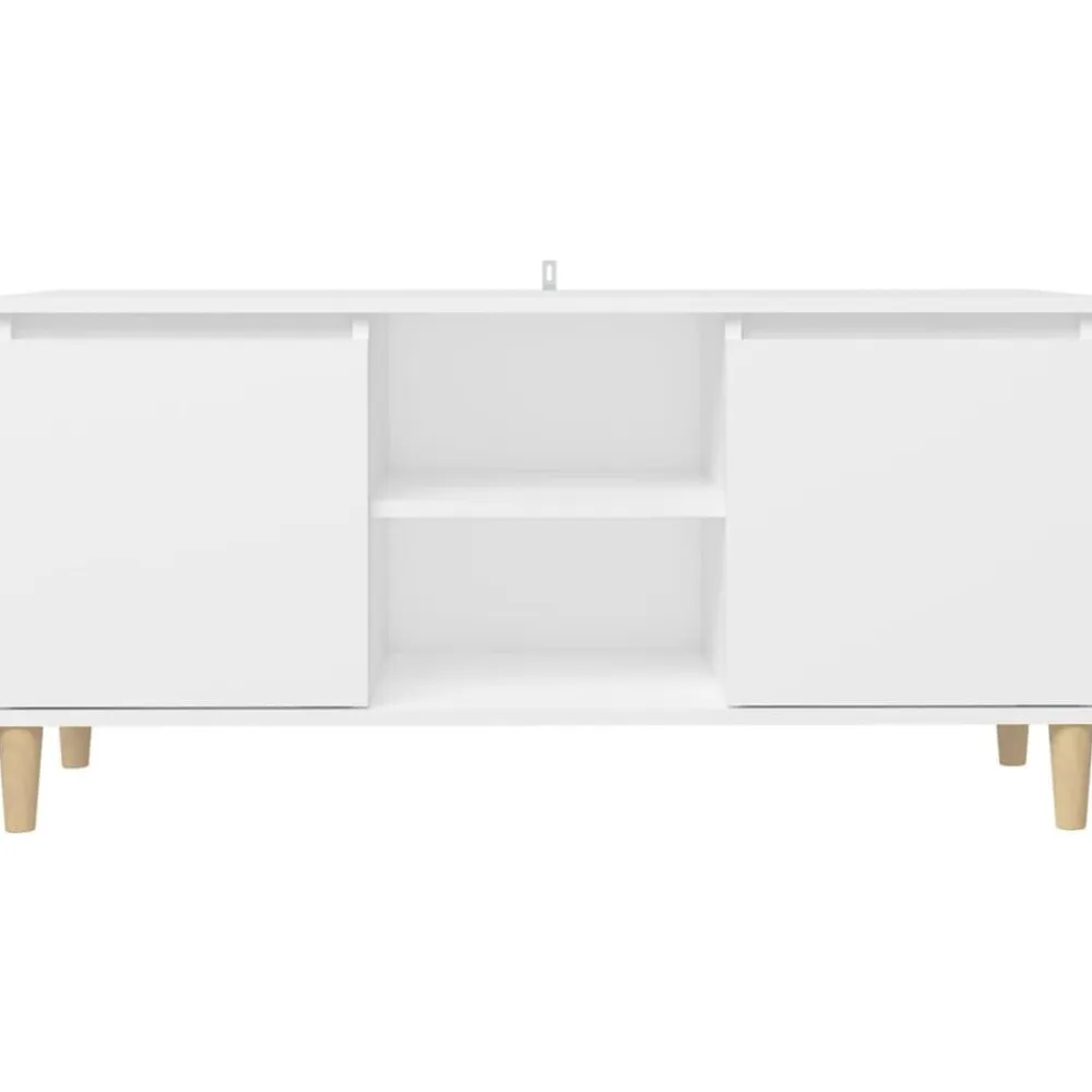 vidaXL Muebles Tv-Mueble de TV con patas de madera maciza 103,5x35x50 cm