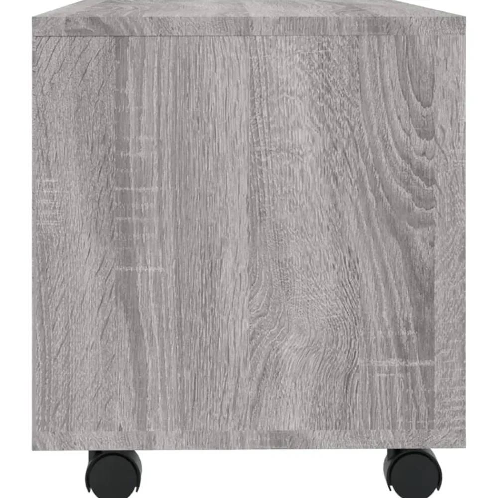 vidaXL Mueble de TV con ruedas madera contrachapada gris 90x35x35 cm Gris sonoma New