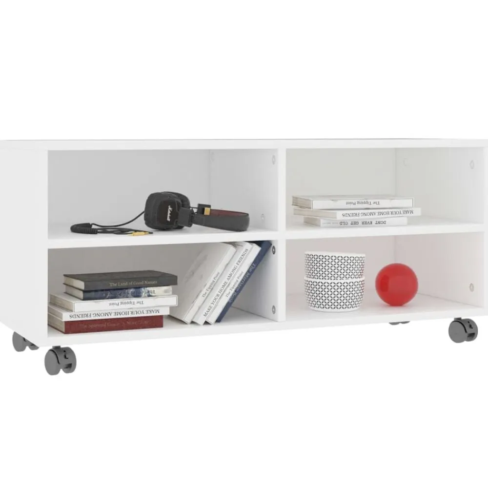 vidaXL Muebles Tv-Mueble de TV con ruedas madera contrachapada 90x35x35 cm