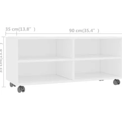 vidaXL Muebles Tv-Mueble de TV con ruedas madera contrachapada 90x35x35 cm