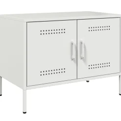 vidaXL Mueble de TV de acero 68x39x50,5 cm Blanco New