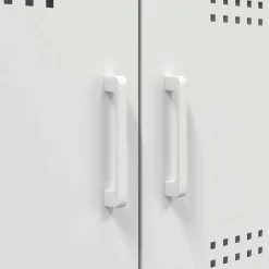 vidaXL Mueble de TV de acero 68x39x50,5 cm Blanco New