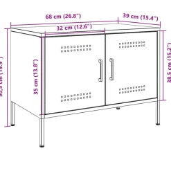 vidaXL Mueble de TV de acero 68x39x50,5 cm Blanco New