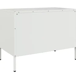 vidaXL Mueble de TV de acero 68x39x50,5 cm Blanco New