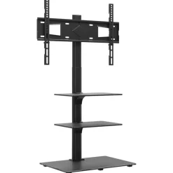 vidaXL Electrónica-Mueble de TV de esquina 3 niveles para 32-65 pulgadas negro
