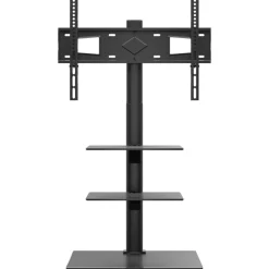 vidaXL Electrónica-Mueble de TV de esquina 3 niveles para 32-65 pulgadas negro