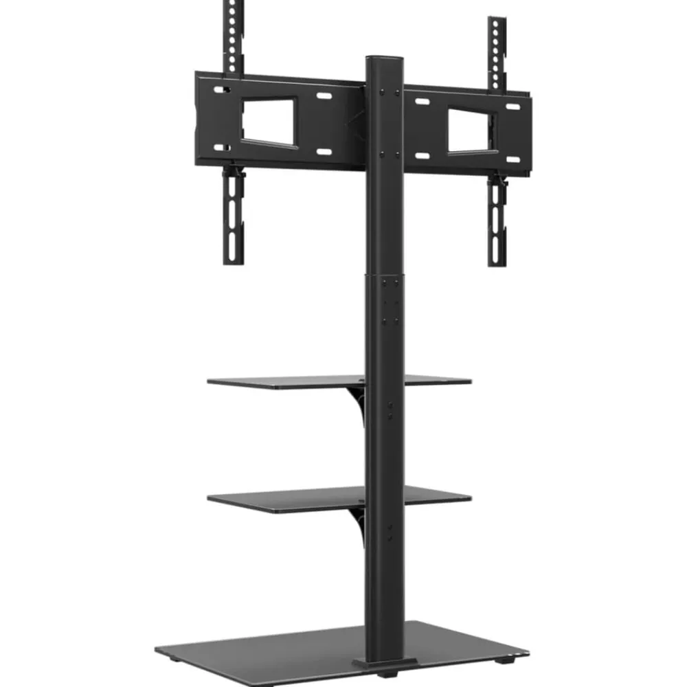 vidaXL Electrónica-Mueble de TV de esquina 3 niveles para 32-65 pulgadas negro