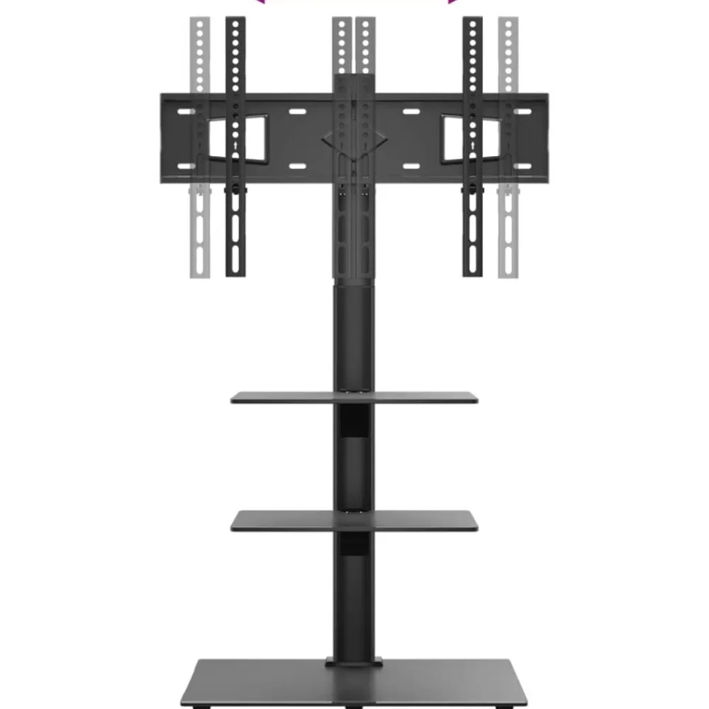 vidaXL Electrónica-Mueble de TV de esquina 3 niveles para 32-65 pulgadas negro