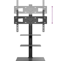 vidaXL Electrónica-Mueble de TV de esquina 3 niveles para 32-65 pulgadas negro