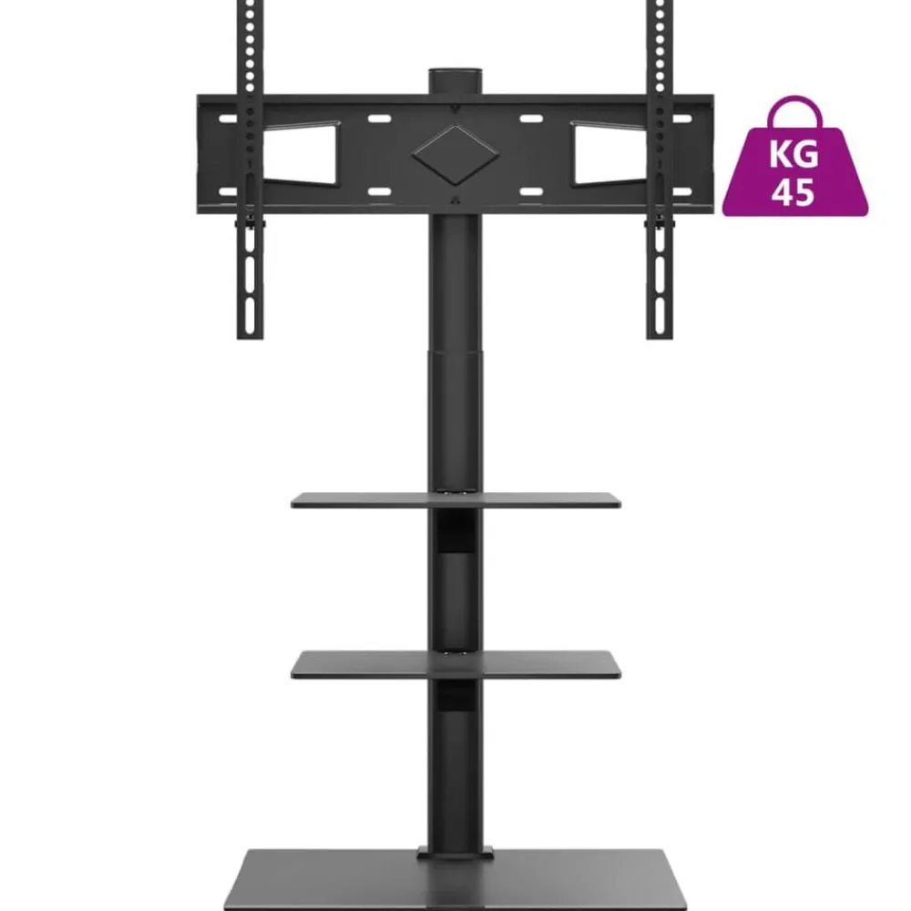 vidaXL Electrónica-Mueble de TV de esquina 3 niveles para 32-65 pulgadas negro