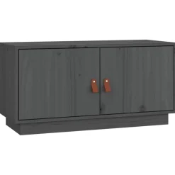 vidaXL Mueble de TV de madera maciza de pino 80x34x40 cm Gris Best