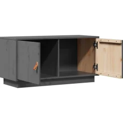 vidaXL Mueble de TV de madera maciza de pino 80x34x40 cm Gris Best