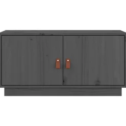 vidaXL Mueble de TV de madera maciza de pino 80x34x40 cm Gris Best