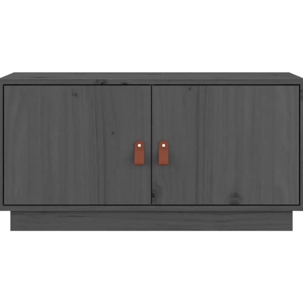 vidaXL Mueble de TV de madera maciza de pino 80x34x40 cm Gris Best