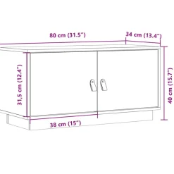 vidaXL Mueble de TV de madera maciza de pino 80x34x40 cm Gris Best