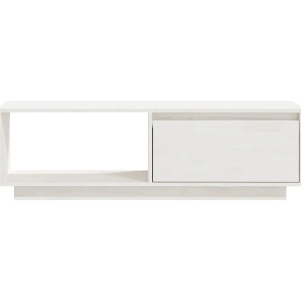 vidaXL Mueble de TV de madera maciza de pino 110x30x33,5 cm Blanco Sale